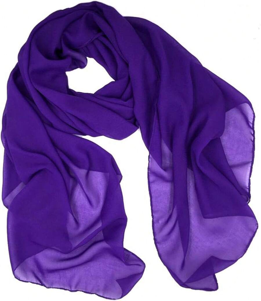 ™ Fashionable Soft Chiffon Scarfhalloween - Solid / Ultra Violet - View 1