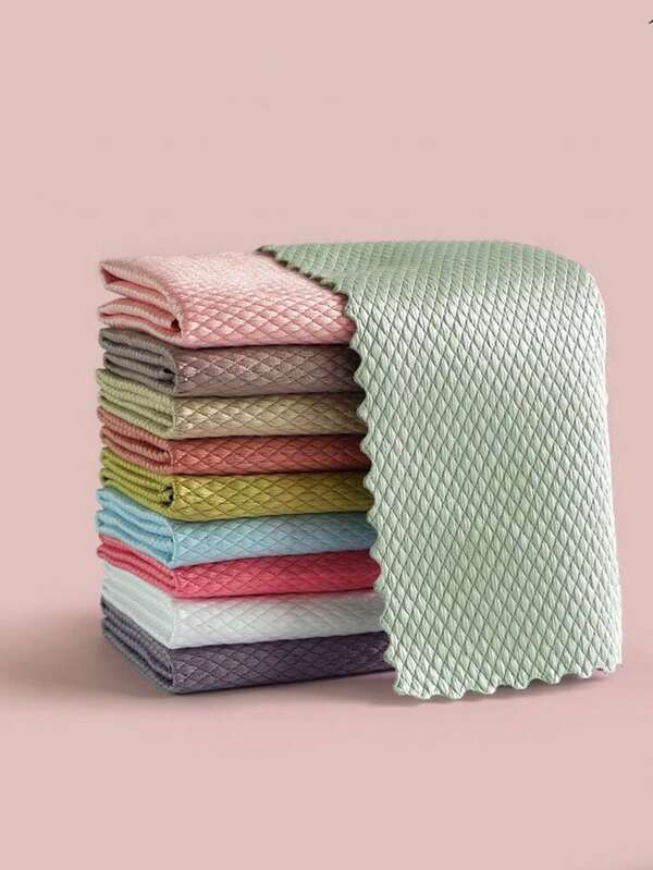 10 szt. bezpyłowych ściereczek do czyszczenia szkła, chłonne i nie pozostawiające kłaczków, nieplamiąca wodą ściereczka z łuską rybią do mycia naczyń i wycierania stołów, ściereczka do czyszczenia kuchni.