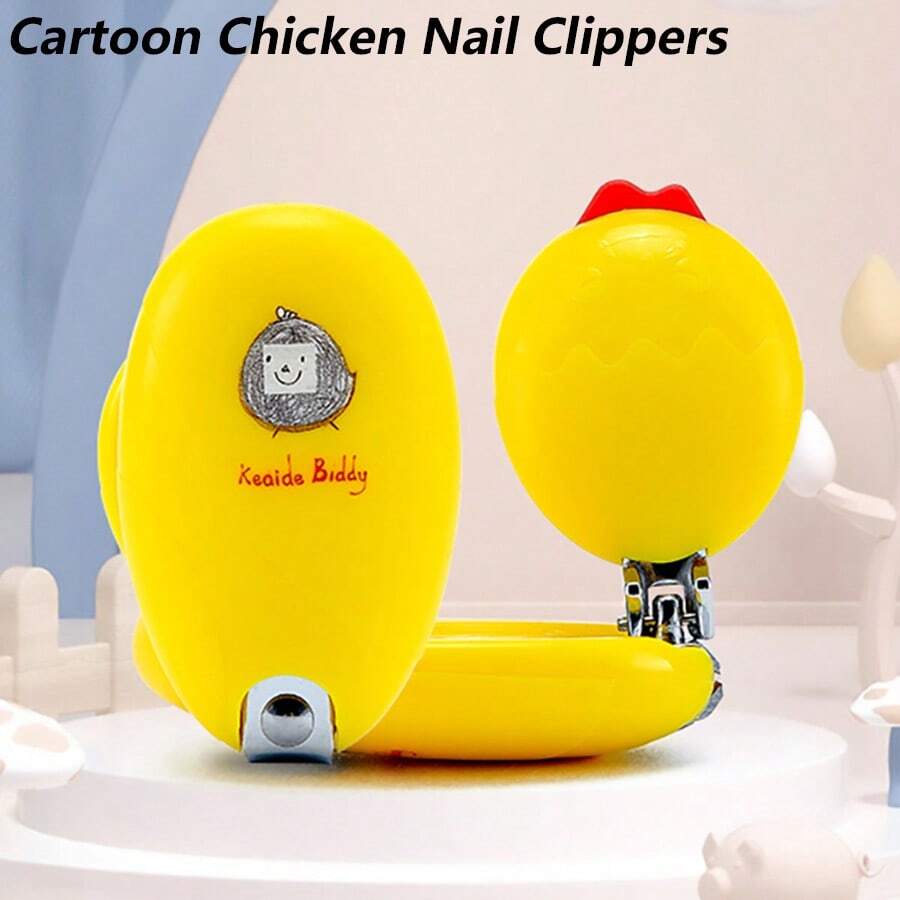 2件/1件婴儿指甲钳，卡通小鸡图案，不锈钢材质，用于婴儿日常护理