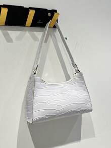 1 件复古鳄鱼纹腋下手提包，时尚百搭女士单肩包