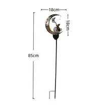 1pc Solar Powered Iron Art Moon, Cat Paw, Butterfly Garden Stake Light, Warm Light LED, Waterproof, Suitable For Yard, Lawn, Park - Cat Catching Butterfly - View 8