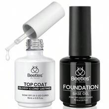 Beetles 2Pcs 15ml Base And Top Coat Set Upgrade No Wipe Extra Glossy Gel Top Coat Finish Soak Off UV LED Gel Polish Essentials For LongLasting Manicure KitDEVO - 0-0-底漆和麵漆 - 查看 1