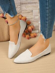 Giày lười nữ mùa xuân/thu 2026 mới, giày lười nữ thoải mái, đa năng, đế mềm, giày nữ đi làm, giày sinh viên. - Màu be - Xem 2