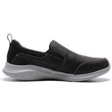 Skechers 透气记忆棉休闲鞋，低帮轻便男鞋，适合室内/室外日常活动，也适合老年人/父亲穿着，型号 8790000 - 炭灰色 - 查看 2