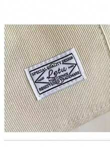 大容量帆布包女单肩斜跨文艺简约韩版条纹绒布手提包原创宿舍风学生辅导包 - 米色 - 查看 5