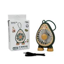 1 pieza Ventilador mini portátil de mano con ajuste de 2 velocidades, con diseño de aguacate, recargable por USB, ideal para exteriores, hogar, oficina y dormitorio, color verde - Verde oscuro - Ver 6