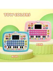 儿童平板电脑幼儿学习板，带教字母数字单词音乐数学早期发展互动电子玩具，适合 3 岁以上男孩和女孩，蒙特梭利婴儿玩具