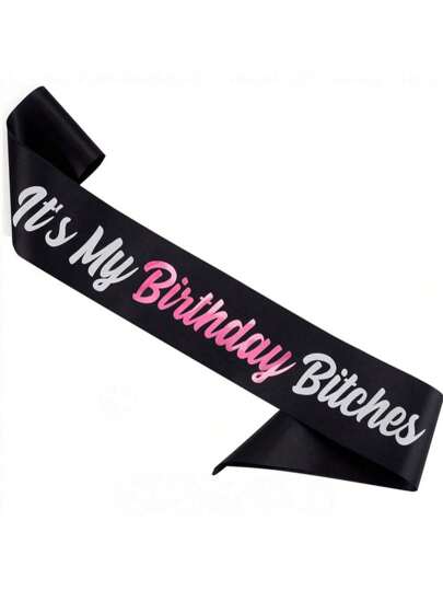 'It's My Birthday' Sash - Soft Black Satin Sash- Happy Birthday Sash ForGirls, Sweet 16, 18th 21st 25th 30th 40th 50th Or Any Other Bday