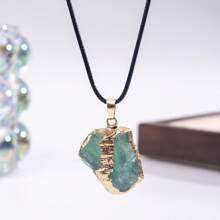 1 件天然水晶不对称形状流苏吊坠项链，果冻色 - 項鍊 - 查看 23