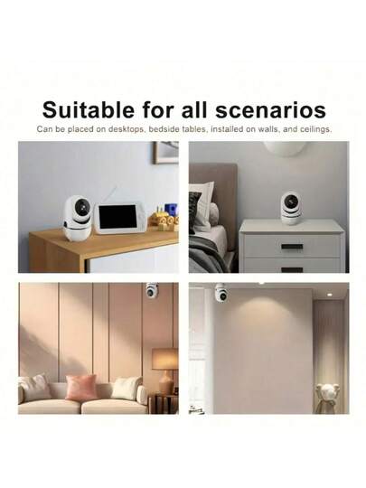 1080P 360° Pan/Tilt Wi Fi Slimme Home Security Camera, Baby Monitor Pet Camera Security, 2.4GHz Fi, One Key Talk, Motion Tracking, Infrared Night Vision, Two Way Audio, Indoor/Outdoor view 8