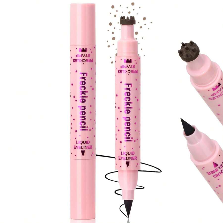 Waterproof Freckles Pen: Faux Freckle Stamp And Fine Tip Eyeliner For Realistic, Long-Lasting Freckles And Effortless Makeup, Perfect For Daily Wear And Cosplay - 深棕色 - 查看 1