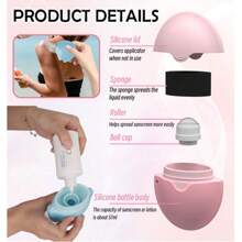 1pcs Sunscreen Applicator - Portable -Refillable Roll On Sponge Sunscreen, Suncream & Lotion Applicator , Adults & Families - Perfect Size For Travel