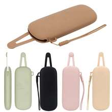 Funda de silicona suave ultraligera para gafas con correa de mano, funda protectora para gafas de sol de viaje, antiarañazos y a prueba de polvo - Caqui - Ver 1