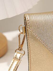 Women's New Fashion Gold Embossed PU Minimalist Clutch Bag, Envelope Wallet, Suitable For Ladies, Girls, Evening, Party, Shopping, Daily Commute, Travel And Other Occasions, Fashionable Clutch Bags For Woman, Party Bags,Perfect For Party Wedding Prom Dinner/Banquet Matching With Holiday Party Dress Evening Dress & Sequin Dress , Gold Bag - Gold - View 2