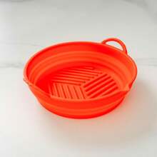 Collapsible Silicone Air Fryer And Microwave Liner - Round Non-Stick Cooking Mat For Easy Cleanup And Versatile Use