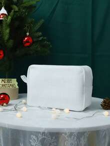 Personalized Waffle Travel Makeup Bag - Graduation Season Return Gift Customized Letter Makeup Bag, Embroidered Toilet Bag, Bridesmaid Gift, Wedding Gift, Ladies Gift, Makeup Bag, All-Purpose, Large Capacity, Versatile, Adorable, Contracted, Funny, Kawaii, Y2K, Minimalist, Commuting, Business Casual, Basics, Custom, Personalized, For Birthdays, For Holiday/ Vacation, For Outdoors/Outings/Travel/Hiking/Stadium/Sports/Climbing, For Business/Commute/Work/Office, Customized Women Bags, Delicate Romance, Travel Gift, Travel Gift For Family, New Year Glamour - Multicolor - View 11