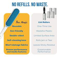 Fur Magic Pet Hair Remover Lint Brush With Self-Cleaning Base, Reusable Fluff Remover For Clothes, Double-Sided Fur Cleaner For Dog And Cat - 藍粉畫筆 - 查看 7