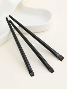 3pcs/Set Makeup Brushes Including Angled Eyeliner Brush, Eyebrow Brush, Ultra-Thin Eyeshadow Brush - Black - View 5