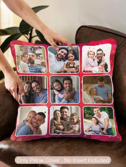 1 pieza Funda de almohada personalizada con foto impresa, funda de almohada impresa por un solo lado, regalo para el Día de la Madre, Día del Padre, Acción de Gracias, Día del Maestro, funda de almohada personalizada, regalo de aniversario del Día de San Valentín