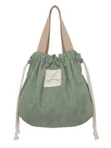 午餐袋灯芯绒帆布午餐盒抽绳野餐布小手提包晚餐容器食品储存袋午餐袋女士冷藏袋午餐盒学校用