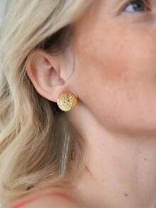 18pcs/Set Fashionable Earrings, Random Design, Unique Vintage Layered Hoops, Embedded With Shiny Mixed Elements, Made Of 304 Stainless Steel, Decorated With Shell/Starfish/Flowers, Suitable For Daily Wear And Party Accessories. [Dongguan Jewelry] Quirky Earring Set, Black Santa Claus Earrings, Floral Earrings - Gold - View 6