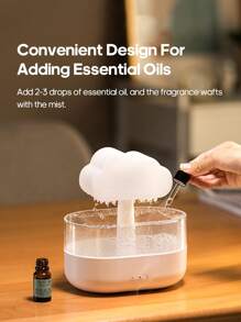 kinscoter 1 Peça Umidificador de Ar em Formato de Nuvem de Chuva com USB, Difusor de Aromaterapia de Óleo Essencial com Gota de Chuva, 7 Cores, Luz Noturna em Formato de Nuvem de Chuva, Difusor de Aroma para Casa, Hotel, Presente de Aniversário