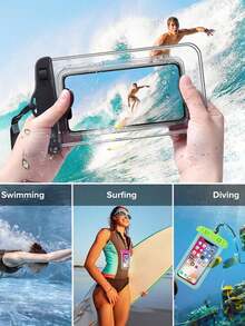 3/2/1 Pcs Waterproof Phone Case, PVC Transparent Luminous Waterproof Phone Pouch, Casual Waterproof Phone Bag, Suitable For Swimming, Rafting, Vacation, Beach, Sports, School Supplies, Indoor Swimming In Autumn/Winter, Travel Essential, Holiday Sports Bag, Suitable For Sports & Fitness, Large Capacity Travel Bag, Unisex, Suitable For Vacation, Swimming, Beach - Multicolor - View 9