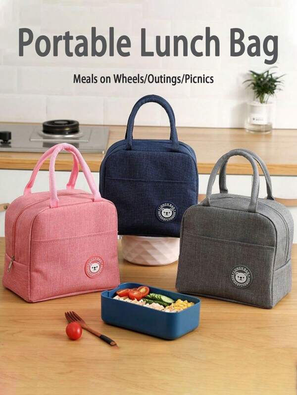 Bolsa de almuerzo portátil y a prueba de fugas, aislada, para mujeres y hombres, bolsa refrigeradora impermeable, caja de almuerzo, bolsa de almuerzo portátil y reutilizable de dos tonos con correas ajustables, que se puede usar como bolsa de almuerzo portátil, caja de almuerzo térmica aislada, bolsa Bento, bolsa de aislamiento para la cena, caja de almuerzo para la escuela