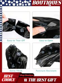 狗粪袋，每包300个/20卷厚狗粪袋，专为带狗散步时使用而设计，防止宠物排泄物泄漏（包括20/10/1容量所有尺寸）适用于食物垃圾、垃圾、花园垃圾、动物垃圾、婴儿垃圾、厕所垃圾。 - 黑色 - 查看 4