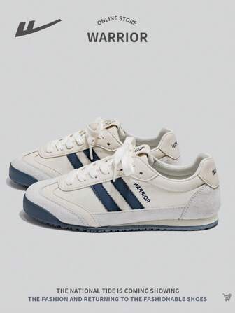 WARRIOR 1 Pair Women's Lace-Up Casual Sneakers, Flat Comfortable Trainers, Unique Stylish Versatile Lightweight Non-Slip Outdoor Low-Top Leisure Shoes