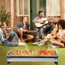 With Stand, Stainless Steel Charcoal Grill, Foldable And Portable, Suitable For Outdoor Barbecue Parties Of 5-10 People, Grill Cart Charcoal Grill Barbecue Charcoal Grill (73*33.5*70cm)