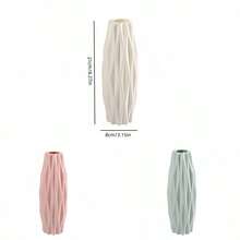 1pc Plastic Flower Vase Home Decor, Office Desk Decoration, Small Vase Decor For Living Room, Balcony, TV Stand, Dining Table, Dry/Fresh Flower Vase (Random Color) Room Decor Glass Vase