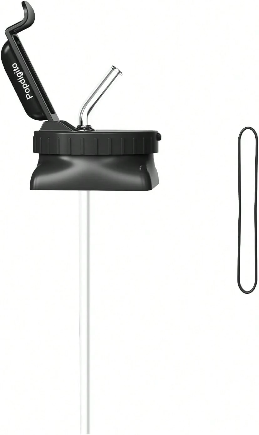Collapsible Water Bottles Caps For Travel Gym Hiking Camping (Upgrade Straw Black Cap) Note:Not Applicable To Bottles Of Upgrade Type2/Type3 Bottles,9744240 - 黑色 - 查看 1