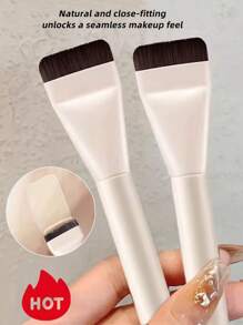 3pcs Brand New Ultra-Thin Straight Flat Top Foundation/Mask Brushes, Essential Tools For Makeup Artists, Invisible And Seamless, Travel-Friendly Ultra-Thin Foundation Brush Lightweight Face Contour Brush Flat Mask Brush Blending Foundation Cream Makeup Brush, Silver Foundation Brush, Makeup Brush Foundation Makeup Tools Flat Foundation Brush Liquid Foundation Brush,Foundation Brush,Concealer Brush,Blush Brush,Contour Brush,Blush Brush,Bronzer Brush,Powder Brush,Foundation Brush,Blush Brush - Multicolor - View 4