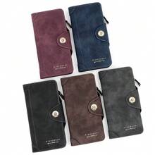 Portafoglio lungo da uomo. Semplice e versatile. Portafoglio da uomo con bottone magnetico. Frizione multi-carta