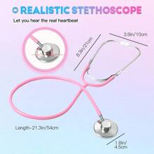 Aluminum Children's Stethoscope Toy - Realistic Working Acoustic Function, Doctor Role Play Costume Accessory, Simulation Medical Toolkit Gift For 3-8 Years Old Boys And Girls