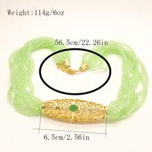 1 pezzo Collana da donna minimalista in stile mediorientale arabo con perline, pendente a goccia floreale in metallo, gioiello adatto per matrimoni tradizionali, celebrazioni di Eid