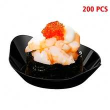 200/100/50 件 1 盎司迷你甜点盘，黑色小黑色开胃菜盘，用于盛放开胃菜、芝士蛋糕、草莓、冰淇淋 - 黑色 - 查看 14