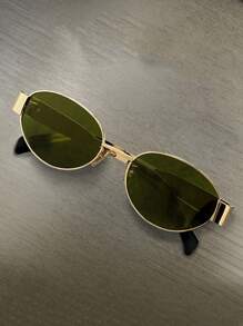 Women's Metal Frame Oval/Polygon Fashion Fashion Glasses (Half Frame), Suitable For Daily Wear, Summer Beach, Outdoor Travel And Other Outdoor Activities