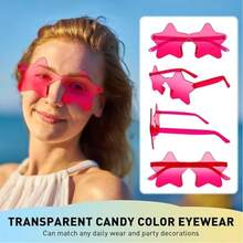 14副无框眼镜，星形无框眼镜，透明糖果色眼镜，男女皆宜，派对礼物，非常适合泳池派对、沙滩派对、夏季派对、生日派对、嘉年华、复活节、趣味活动或派对小礼品（颜色随机） - Style A - 查看 7