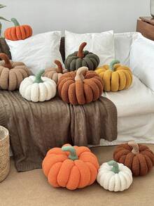 1 件手工针织南瓜装饰枕头、沙发/床垫、创意氛围礼物、适合所有季节、很棒的礼物 - 卡其色 - 查看 5