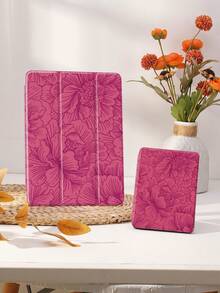 Shockproof Floral Pattern Rose Red Floral Line Pattern Tablet Protective Case, Compatible With IPad 9.7/10.2/10.5/10.9/12.9/Pro 11 (10th Gen), Galaxy Tab S6 Lite 10.4", Kindle Paperwhite (12th Gen, 2024 Release), Kindle (11th Gen), Soft Shock-Proof, Smart Stand/Auto Wake/Sleep Function Spring Gift - Multicolor - View 9