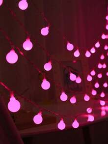 1 szt. 1,5/3/6 m biały dekoracyjny łańcuch świetlny w kształcie kuli, dekoracja pokoju, wystrój domu, dekoracja ścienna, dekoracja sypialni, wystrój ogrodu, dekoracyjny łańcuch świetlny na kemping, odpowiedni do ogrodu, namiotu kempingowego, imprezy, ślubu, balu maturalnego, urodzin, dekoracji dziedzińca, oświetlenia dekoracyjnego, dekoracyjnego łańcucha świetlnego na choinkę