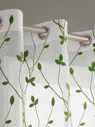 1 件绣花薄纱窗帘、柔化轻薄纱窗帘、穿孔薄纱窗帘、索环薄纱窗帘、半透明过滤薄纱窗帘，适合家庭或办公室使用，纯色农舍风格窗帘，适用于客厅、卧室、阳台、家居装饰