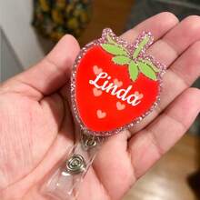 Spersonalizowane identyfikatory, spersonalizowany tekst, bębenek do identyfikatorów truskawkowy, bębenek do identyfikatorów zwijany, bębenek do identyfikatorów roboczych, bębenek do identyfikatorów pielęgniarskich, bębenek do identyfikatorów kokietka, bębenek do identyfikatorów dziewczęcy, bębenek do identyfikatorów różowy