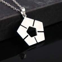 1pc BLUE LOCK Necklace Men's Anime Football Logo Jewelry Keychain Creative Couple Chain Stainless Steel Color Role Play Gift - Multicolor - View 2