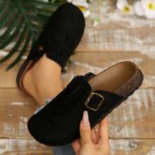 Damen Innen- und Außen Lässig Schuhe mit rutschfester Sohle, weiche Kork Plateau Sohle Slip-On Pantoffeln, Frühling/Sommer