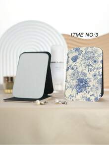 Espejo de vanidad portátil, plegable, ligero, ultra delgado, espejo de mano conveniente, de cuero de PU, adecuado para múltiples ocasiones y todo tipo de personas, espejo compacto plegable para llevar, obsequios, viajes, artículos baratos, artículos esenciales de viaje - Multicolor - Ver 8