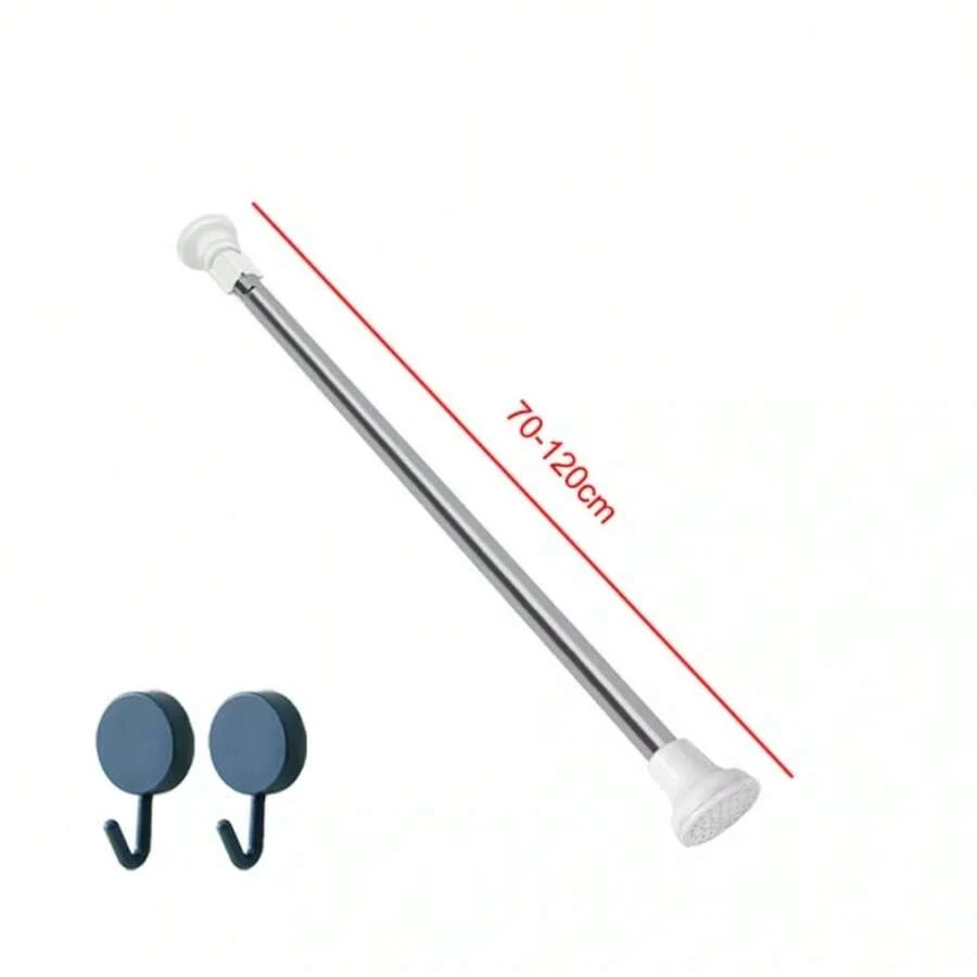 重型可伸缩浴帘杆 伸缩杆 浴室门窗秋季装饰 - 白色 - 查看 1