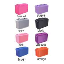 1 estuche de lápices de cuatro capas de tela Ox, elegante bolsa de almacenamiento de papelería para estudiantes, bolsa de almacenamiento de pinceles de colores, regalos para amigos - Morado - Ver 8